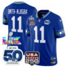 Seattle Seahawks Jaxon Smith-Njigba 250th Anniversary Super Bowl LX Patch Jersey - All Stitched - Royal