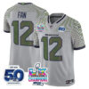 Seattle Seahawks 12th Fan Super Bowl LX Champions Patch Jersey - All Stitched - Gray