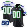Seattle Seahawks 50th Anniversary Patch Vapor Limited Custom Jersey - All Stitched - Black Alternate