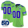 Seattle Seahawks 50th Anniversary Patch Vapor Limited Custom Jersey - All Stitched - Green