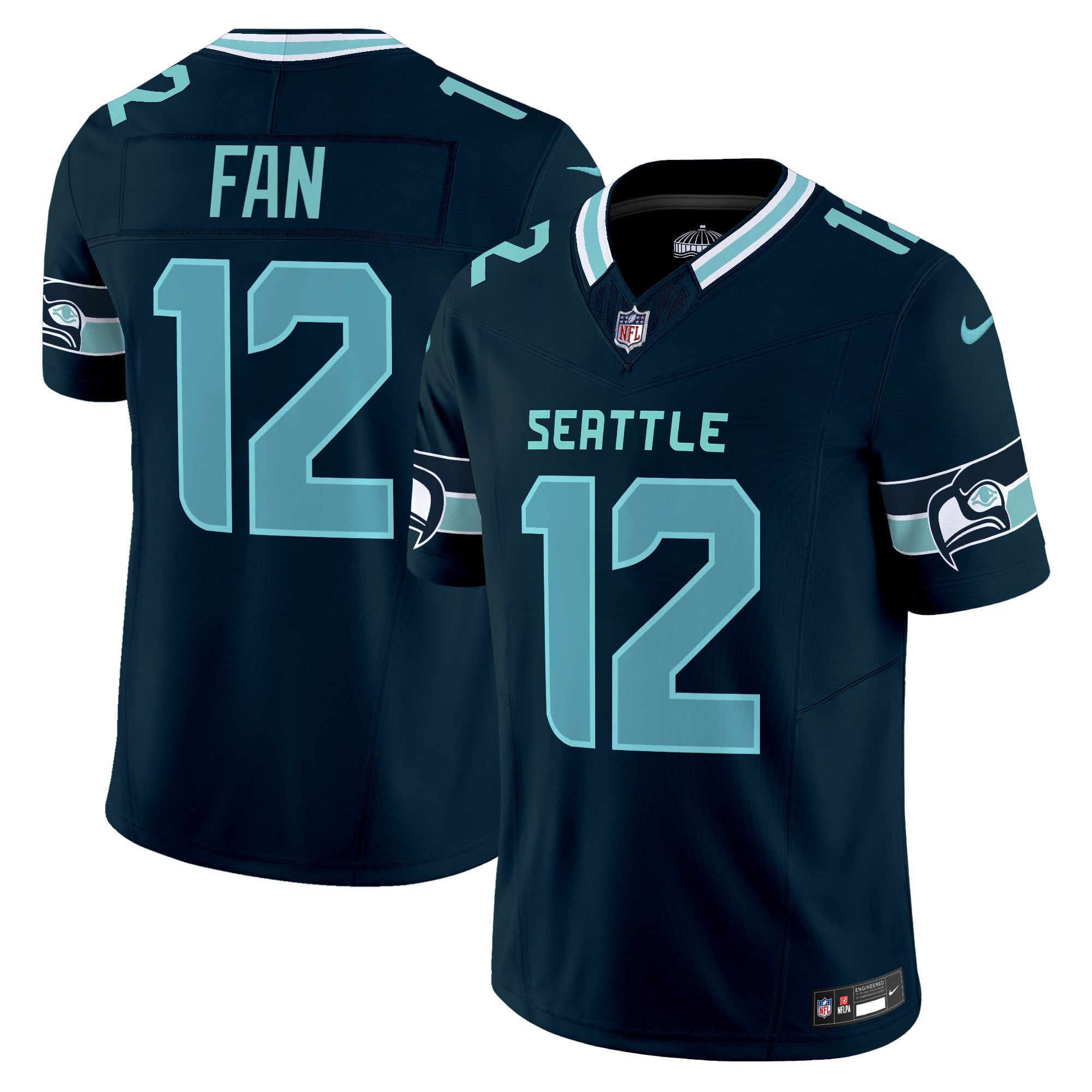 Seattle Seahawks 12th Fan Seattle City Vapor Limited Jersey - All Stitched - Navy