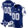 Dallas Cowboys Throwback Texas Patch Vapor Limited Custom Jersey - All Stitched - Royal