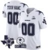 Dallas Cowboys Throwback Texas Patch Vapor Limited Custom Jersey - All Stitched - White
