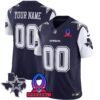 Dallas Cowboys 2024 Pro Bowl Patch Vapor Jersey - All Stitched - Navy