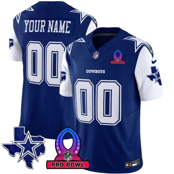 Dallas Cowboys 2024 Pro Bowl Patch Vapor Jersey - All Stitched - Royal