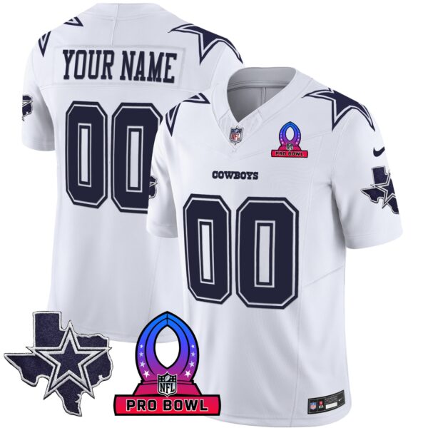 Dallas Cowboys 2024 Pro Bowl Patch Vapor Jersey - All Stitched - White