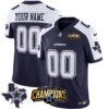 Dallas Cowboys 2023 NFC East Champions Patch Vapor Custom Jersey - All Stitched - Alternate Navy