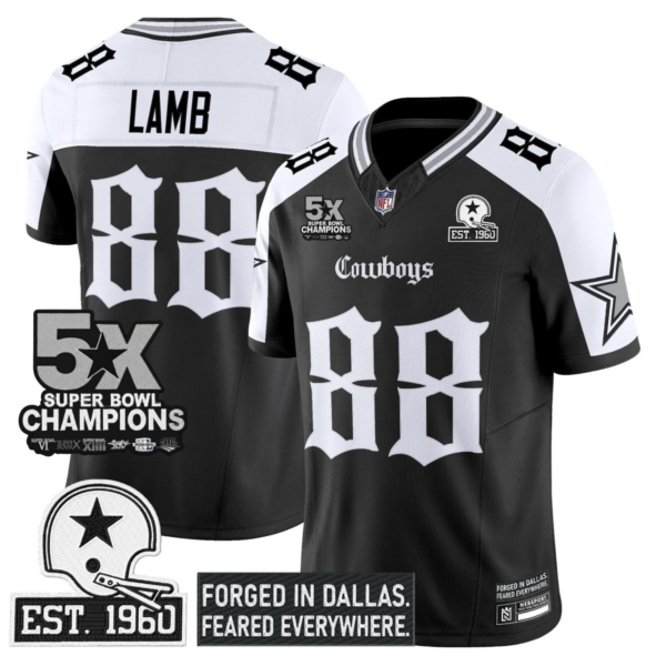 Dallas Cowboys CeeDee Lamb 'Gothic Lone Star Edition' 5x Champions Patch Vapor Limited Jersey - All Stitched - Alternate