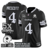 Dallas Cowboys Dak Prescott 'Gothic Lone Star Edition' 5x Champions Patch Vapor Limited Jersey - All Stitched - Black
