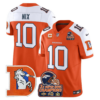 Denver Broncos Bo Nix Throwback 3-Times Champions Patch Vapor Limited Jersey - All Stitched - Orange Alternate