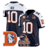Denver Broncos Bo Nix Throwback 3-Times Champions Patch Vapor Limited Jersey - All Stitched - Navy Alternate