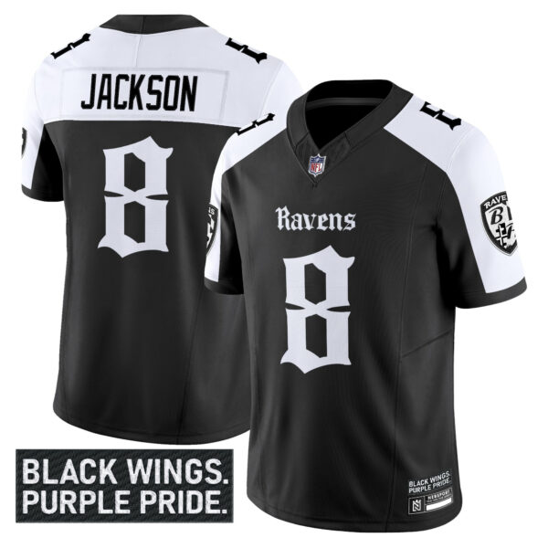 Baltimore Ravens Lamar Jackson 'Gothic Nevermore Edition' Vapor Limited Jersey - All Stitched - Alternate