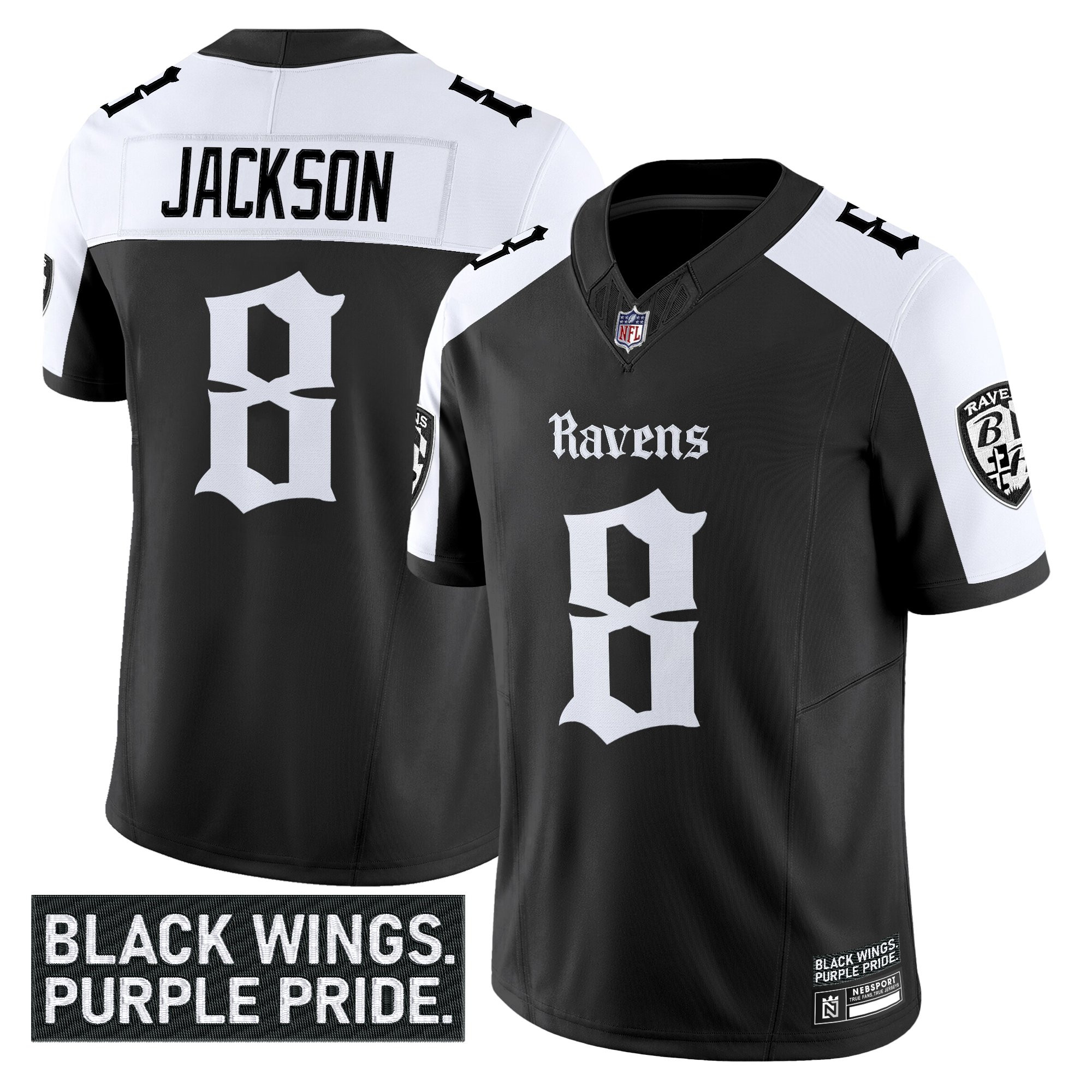 Baltimore Ravens Lamar Jackson 'Gothic Nevermore Edition' Vapor Limited Jersey - All Stitched - Alternate