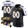 Baltimore Ravens 2023 AFC North Champions Maryland Patch Vapor Limited Custom Jersey - All Stitched - Black Alternate