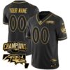 Baltimore Ravens 2023 AFC North Champions Maryland Patch Vapor Limited Custom Jersey - All Stitched - Black Gold