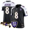 Baltimore Ravens Lamar Jackson Joe D. Jacoby Patch Vapor Limited Jersey - All Stitched - Black Alternate