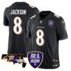 Baltimore Ravens Lamar Jackson Joe D. Jacoby Patch Vapor Limited Jersey - All Stitched - Black