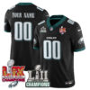 Philadelphia Eagles Super Bowl LIX Champions Custom Jersey - All Stitched - Black