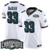 Philadelphia Eagles Cooper DeJean 'Back To Back' 2024/25 NFC East Division Champions Vapor Limited Jersey - All Stitched - White