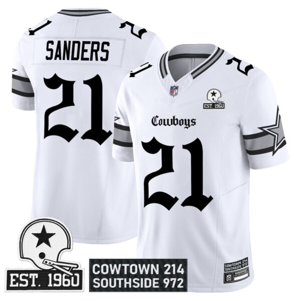 Dallas Cowboys Deion Sanders 'Gothic Lone Star Edition' Vapor Limited Jersey - All Stitched - White