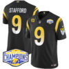 Los Angeles Rams Matthew Stafford 2024 NFC West Division Champions Vapor Limited Jersey - All Stitched - Black