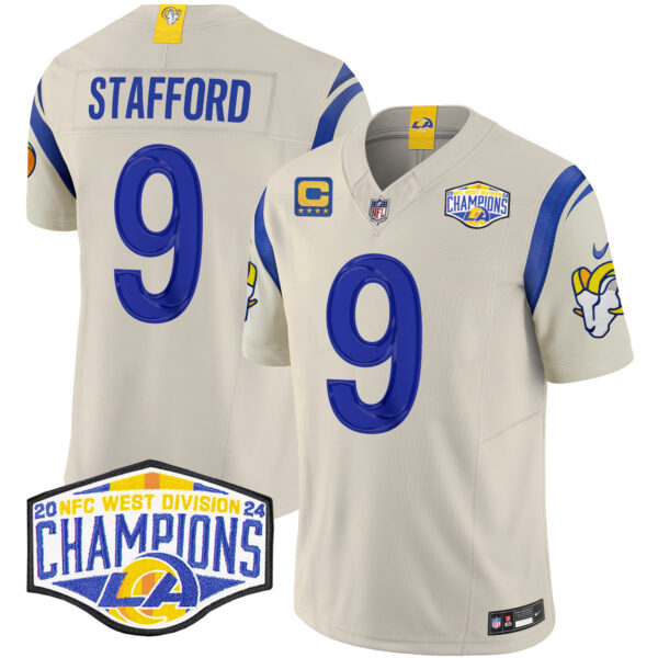Los Angeles Rams Matthew Stafford 2024 NFC West Division Champions Vapor Limited Jersey - All Stitched - Bone