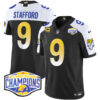 Los Angeles Rams Matthew Stafford 2024 NFC West Division Champions Vapor Limited Jersey - All Stitched - Black Alternate