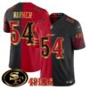San Francisco 49ers Fred Warner Rivalries Split Jersey - All Stitched