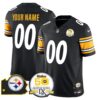 Pittsburgh Steelers 50th Anniversary Of Super Bowl IX Patch Vapor Limited Custom Jersey - All Stitched - Throwback