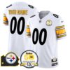 Pittsburgh Steelers 50th Anniversary Of Super Bowl IX Patch Vapor Limited Custom Jersey - All Stitched - White