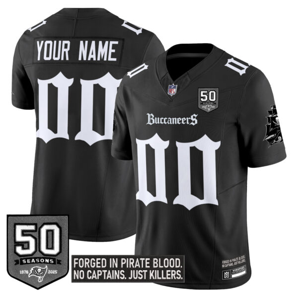 Tampa Bay Buccaneers 'Gothic Pirate Shadows Edition' Vapor Limited Custom Jersey - All Stitched - Black