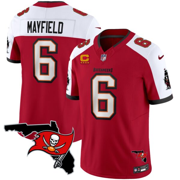 Tampa Bay Buccaneers Baker Mayfield Florida Patch Vapor Limited Jersey - All Stitched - Red Alternate