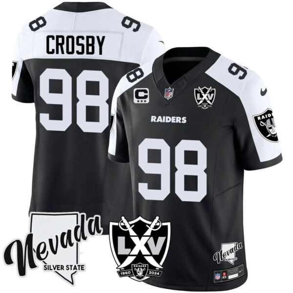 Las Vegas Raiders Maxx Crosby 65th Anniversary Vapor Limited Jersey - All Stitched - Black Alternate
