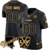 Las Vegas Raiders 65th Anniversary Gold Vapor Limited Custom Jersey - All Stitched - Black Alternate