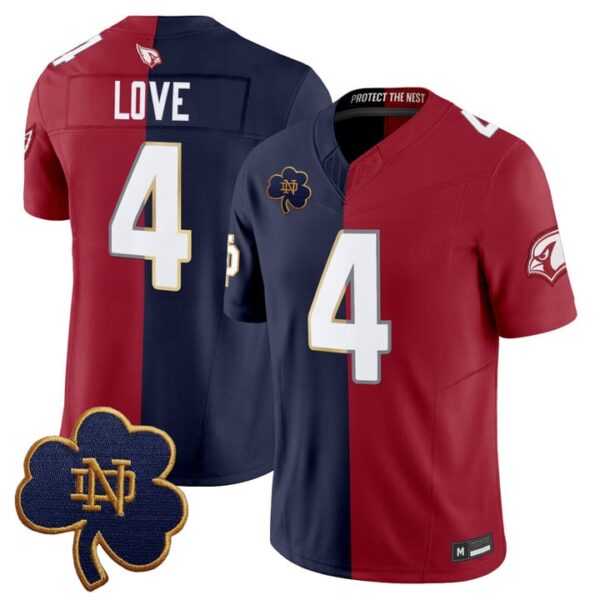 Arizona Cardinals Jeremiyah Love Split Vapor Limited Jersey - All Stitched - Navy/Red