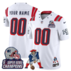 New England Patriots '6x Champions' Rivalries Throwbacks Mascot Patch Vapor Limited Custom Jersey - All Stitched - White