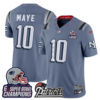 New England Patriots Drake Maye '6x Champions' Patch Rivalries Vapor Limited Jersey - All Stitched - Teal