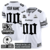 Dallas Cowboys 'Gothic Lone Star Edition' 5x Champions Patch Vapor Limited Custom Jersey - All Stitched - White
