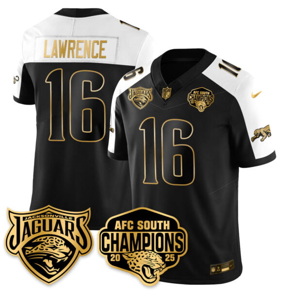 Jacksonville Jaguars Trevor Lawrence AFC South Division Champions Vapor Limited Gold Jersey - All Stitched - Alternate