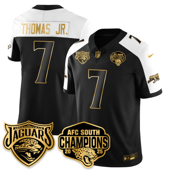 Jacksonville Jaguars Brian Thomas Jr. AFC South Division Champions Vapor Limited Gold Jersey - All Stitched - Alternate