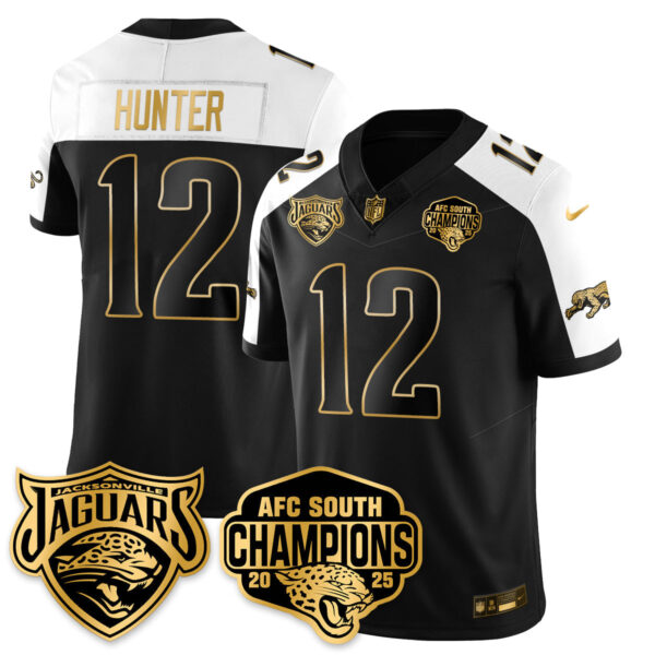 Jacksonville Jaguars Travis Hunter AFC South Division Champions Vapor Limited Gold Jersey - All Stitched - Alternate