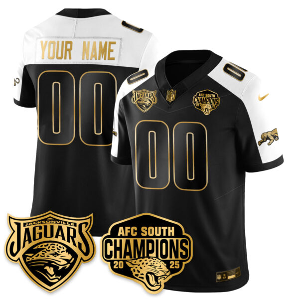 Jacksonville Jaguars AFC South Division Champions Vapor Limited Gold Custom Jersey - All Stitched - Alternate