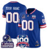 New York Giants 4x Champions 100th Season Patch Vapor Limited Custom Jersey - All Stitched - Royal