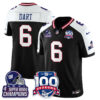 New York Giants Jaxson Dart 4x Champions 100th Season Patch Vapor Limited Jersey - All Stitched - Black Alternate