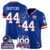 New York Giants Cam Skattebo 4x Champions 100th Season Patch Vapor Limited Jersey - All Stitched - Royal