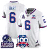 New York Giants Jaxson Dart 4x Champions 100th Season Patch Vapor Limited Jersey - All Stitched - White