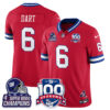 New York Giants Jaxson Dart 4x Champions 100th Season Patch Vapor Limited Jersey - All Stitched - Red