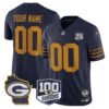 Green Bay Packers 100th Season & Home Patch Vapor Limited Custom Jersey - All Stitched - Navy