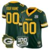 Green Bay Packers 100th Season & Home Patch Vapor Limited Custom Jersey - All Stitched - Green