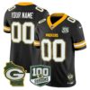 Green Bay Packers 100th Season & Home Patch Vapor Limited Custom Jersey - All Stitched - Black